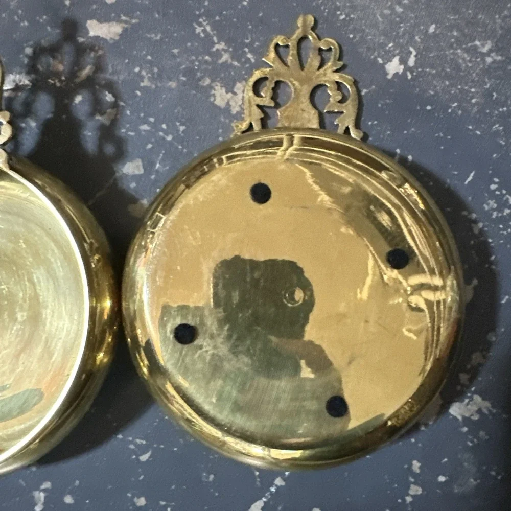 2 Antique 19th century Brass Porringer/Trinket Dish Handled Bowl